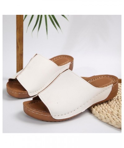 Summer Sandals For Women 2024 Trendy Casual Orthotic Flips Flops Arch Support Flat feet Orthopedic Slippers Slides White $12....