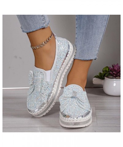 Womens Wide Dress Shoes Women's Sequin Bow Casual Shoes Slip On Casual Comfortable Shoes White Sandals Women Dressy Green $20...