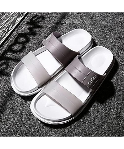 Women's Slip on Slippers Bathroom Summer Rubber Spring Beach Slippers Material Cool and Home Autumn Sole Women's Slipper (Gre...