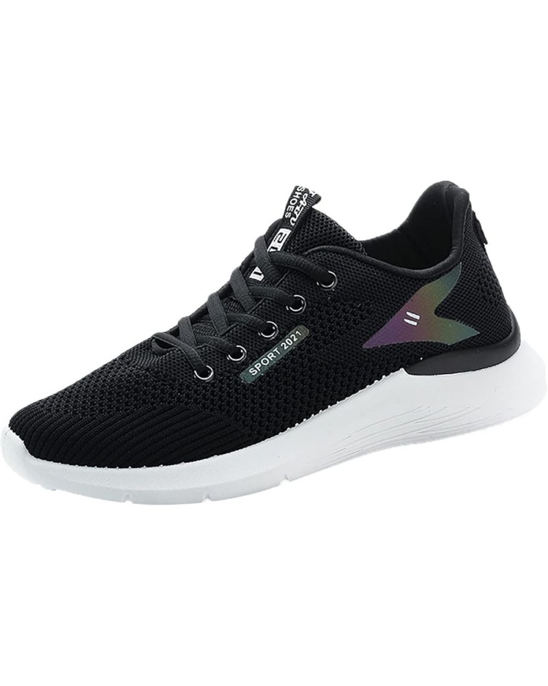 Woman Sneakers, Women's Shaking Shoes Mesh Flying Woven Breathable Casual Sports Shoes Z 15-black $15.12 Athletic Shoes