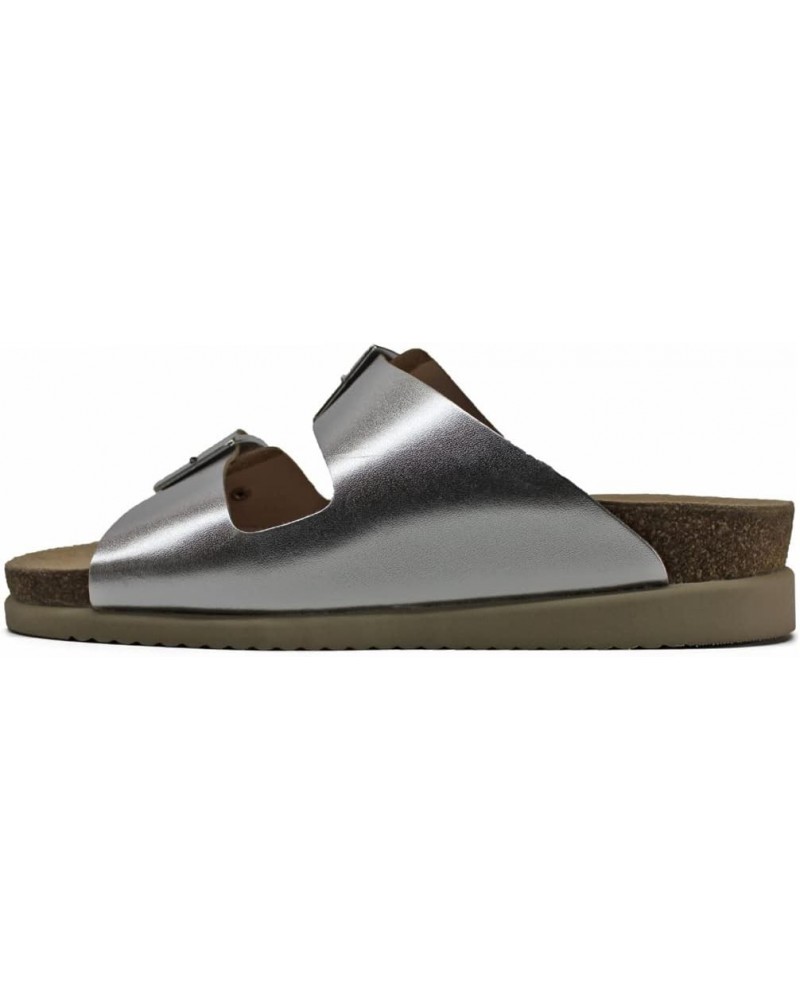 Womens Hester Metallic Leather Silver Sandals 7 US $57.65 Sandals