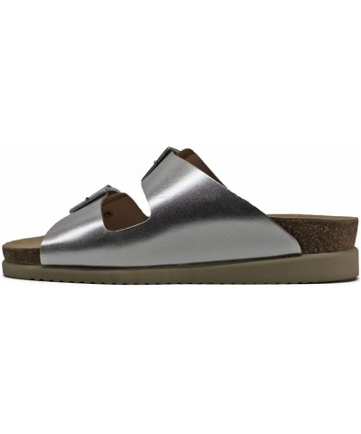 Womens Hester Metallic Leather Silver Sandals 7 US $57.65 Sandals