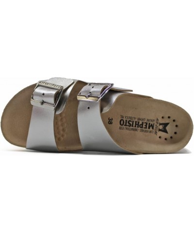 Womens Hester Metallic Leather Silver Sandals 7 US $57.65 Sandals