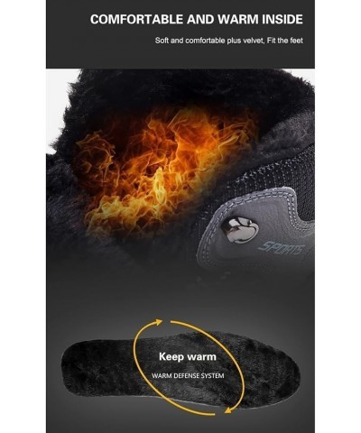 Winter Men Boots Thick Warm Snow Boots PU Waterproof Couples Snow Boot Outdoor Rubber Non-Slip Sole Lace-Up Cotton Shoes (Col...