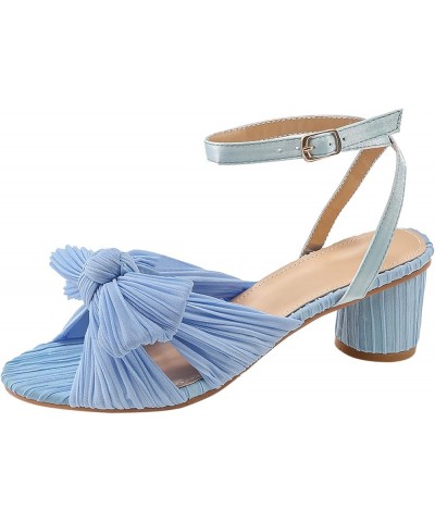 Lace Up Heels Sandals, Square Toe Strappy Heels Women's Stiletto Heeled Sandals Heeled Sandals Block Heel Blue $24.80 Sandals