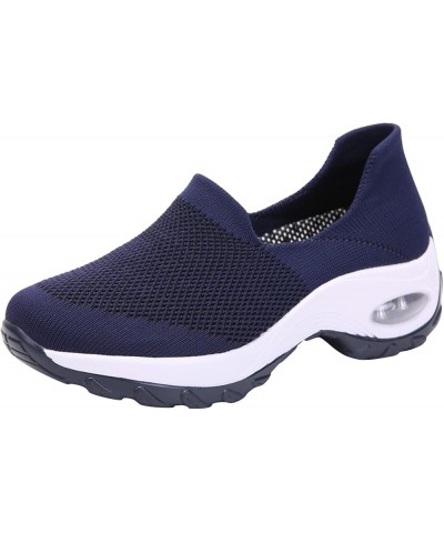 Womens Sneakers Christmas, Casual Shoes for Women,Slip-on Loafers Walking Shoes Flats Tennis Shoes Sneakers Blue-h $20.17 Ath...