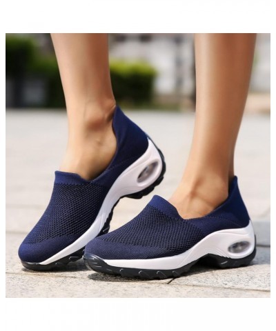 Womens Sneakers Christmas, Casual Shoes for Women,Slip-on Loafers Walking Shoes Flats Tennis Shoes Sneakers Blue-h $20.17 Ath...