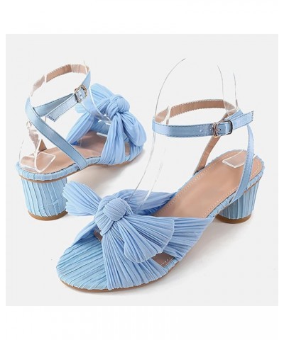 Lace Up Heels Sandals, Square Toe Strappy Heels Women's Stiletto Heeled Sandals Heeled Sandals Block Heel Blue $24.80 Sandals