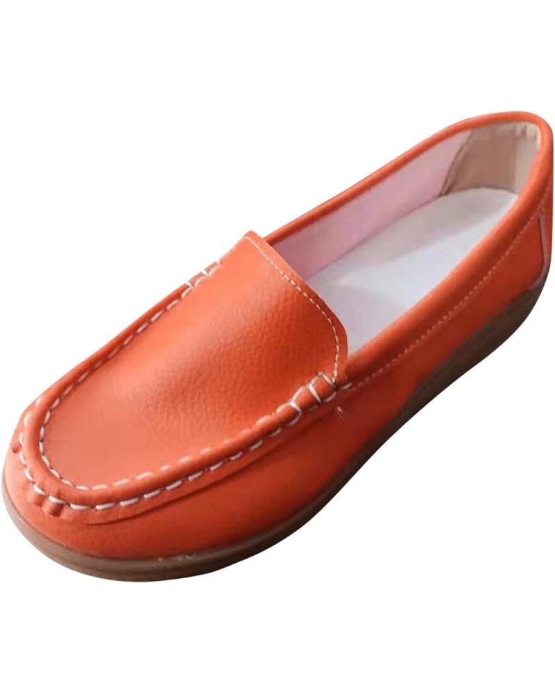 Fashion Sneakers Women Casual Loafers Mesh Slip on Shoes Anti-Slip Ballet Flats Women's Ballet Flats Orange $12.60 Loafers & ...