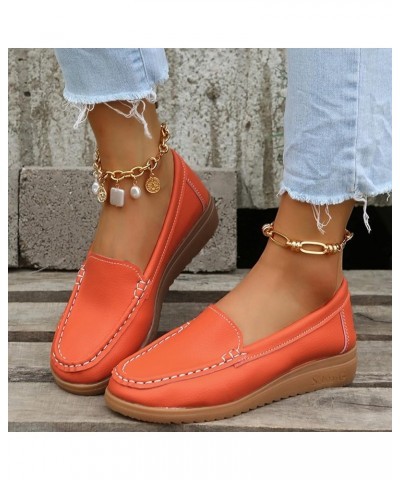 Fashion Sneakers Women Casual Loafers Mesh Slip on Shoes Anti-Slip Ballet Flats Women's Ballet Flats Orange $12.60 Loafers & ...