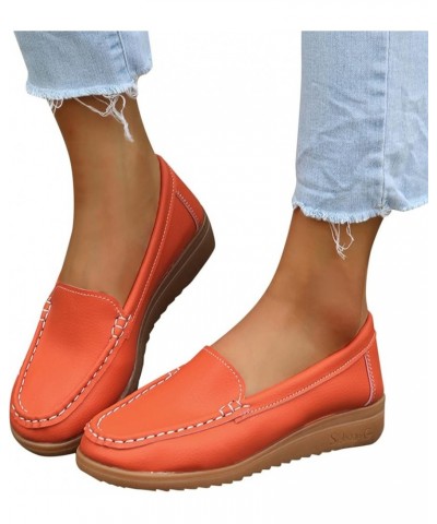 Fashion Sneakers Women Casual Loafers Mesh Slip on Shoes Anti-Slip Ballet Flats Women's Ballet Flats Orange $12.60 Loafers & ...