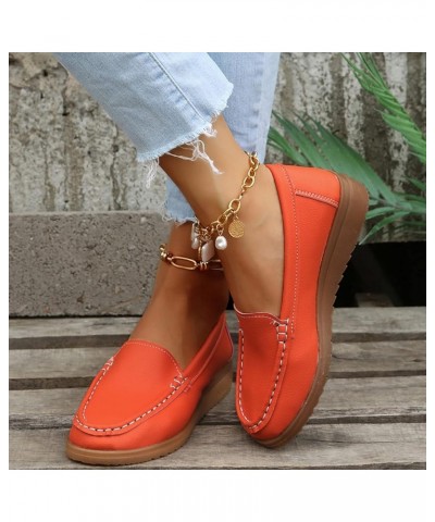 Fashion Sneakers Women Casual Loafers Mesh Slip on Shoes Anti-Slip Ballet Flats Women's Ballet Flats Orange $12.60 Loafers & ...