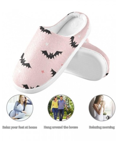 Women's and Men's Halloween Bats Fuzzy House Slippers Cozy Memory Foam Slippers Indoor Outdoor Warm Nonslip Family Slippers H...