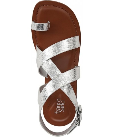 Womens Ina Flat Sandal Silver Metallic $30.80 Sandals