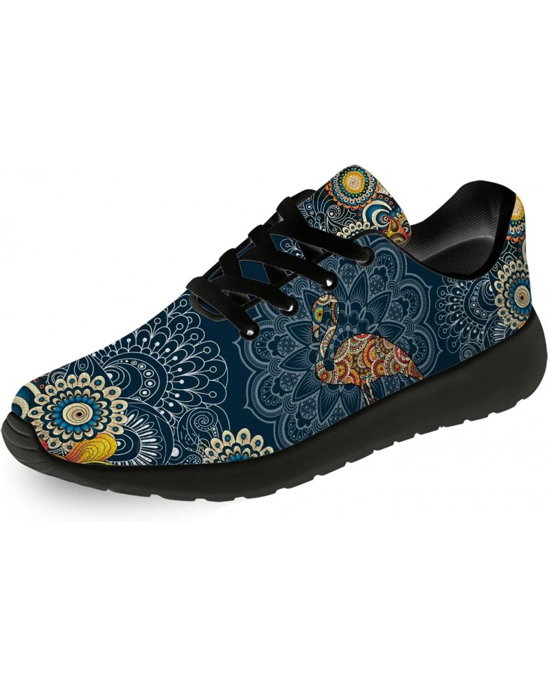 Mandala Flamingo Shoes for Men Women,Custom Ultra Comfort Anti-Slip Walking Tennis Sneaker Gifts for Travel,Black,Men Size 7,...