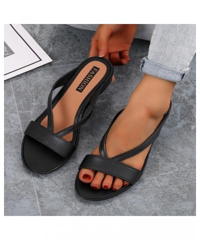 Wedge Slides for Women, Women's Slip on Low Wedge Sandal Flat Open Toe Comfort Backless Walking Casual Beach Sandal Solid Fas...