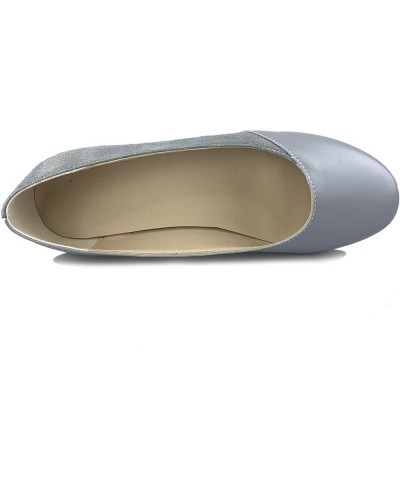 Women Comfortable Round Toe Work Walking Ballet Flats Grey $27.01 Flats