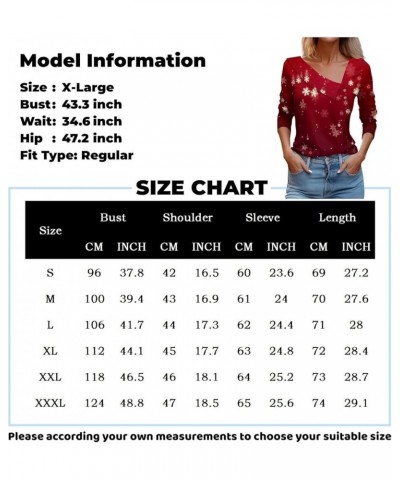 Women's Casual Long Sleeve V Neck Cute Shirts Lapel Neck Xmax Printed Tee Blouses Fall Winter Colorblock Loungewear 1-black $...