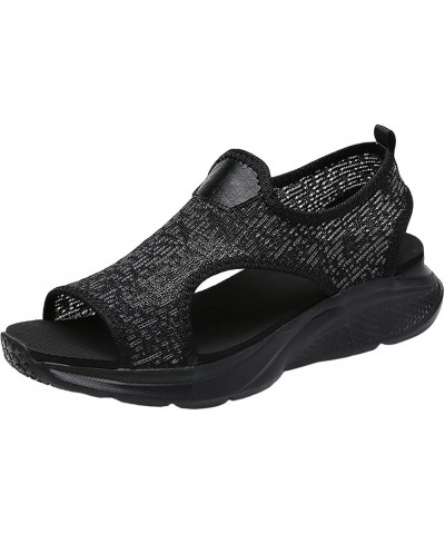 Comfortable Shoes for Teen Girls Women Summer Mesh Beach Slip On Sport Hollow Casual Shoes Comfy Sandals for Ghytj2-black $13...