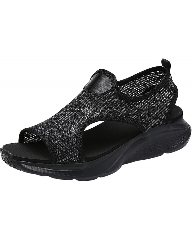 Comfortable Shoes for Teen Girls Women Summer Mesh Beach Slip On Sport Hollow Casual Shoes Comfy Sandals for Ghytj2-black $13...