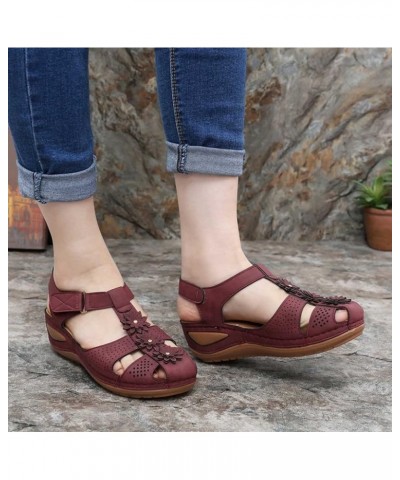 Sandals Women Dressy Summer Closed Toe Wedge Platform Sandals Vintage Casual Hollow out Orthopedic Shoes Comfy Bohemia Gladia...