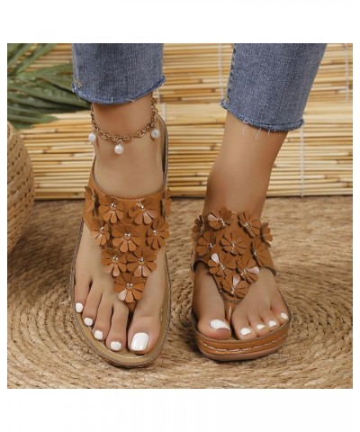 Flip Flop Socks Long Women Platform Sandals Womens Sandals 10 Slides Womens Sandal Low Heel Sandals For Women J-brown $27.28 ...