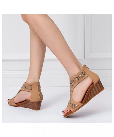 Women's Wedge Heel Open Toe Peep Toe Foreign Trade Roman Style Sandals Z 03-a $17.16 Sandals