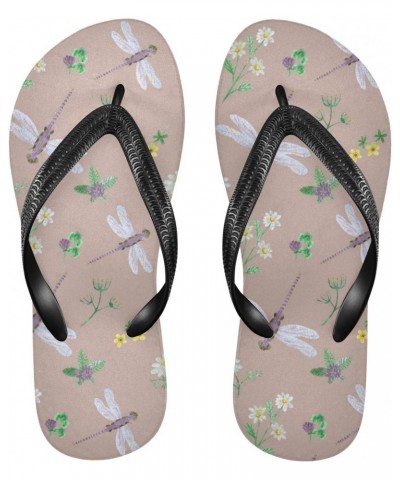 Watercolor Dragonfly Flip Flop Sandal Men's and Women's Summer Sandal | Beach & Water Shoes(414) $10.25 Sandals