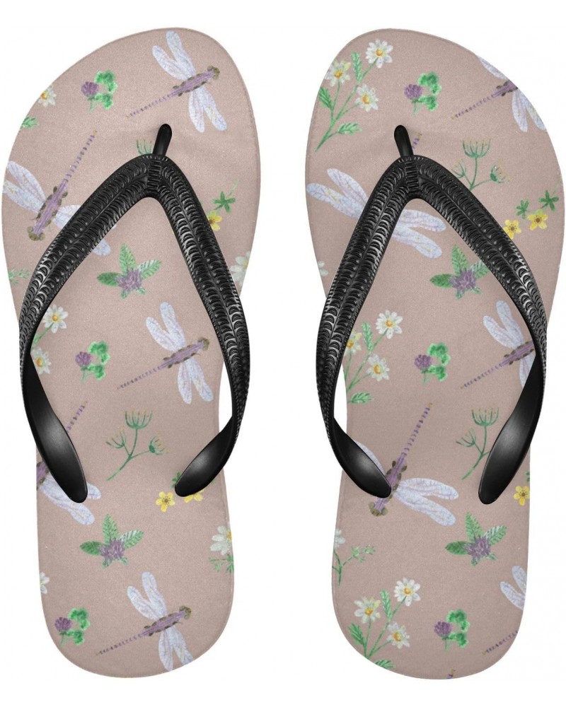 Watercolor Dragonfly Flip Flop Sandal Men's and Women's Summer Sandal | Beach & Water Shoes(414) $10.25 Sandals