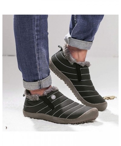 Winter Snow Boots Slip-on Water Resistant Booties Anti-Slip Lightweight Ankle Boots with Full Fur for Men Women … Black $13.2...