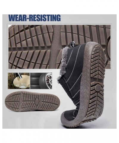 Winter Snow Boots Slip-on Water Resistant Booties Anti-Slip Lightweight Ankle Boots with Full Fur for Men Women … Black $13.2...