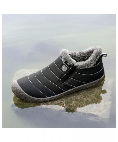 Winter Snow Boots Slip-on Water Resistant Booties Anti-Slip Lightweight Ankle Boots with Full Fur for Men Women … Black $13.2...