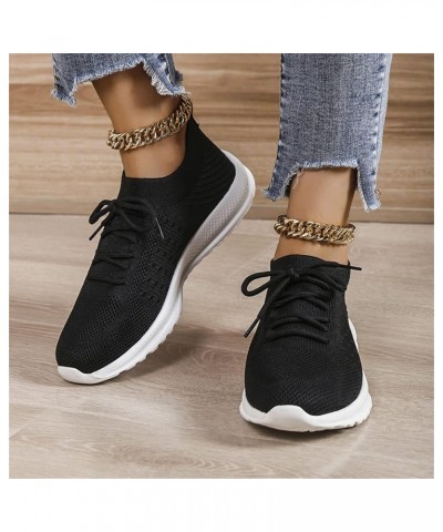 Sneakers for Women Walking Shoes Comfortable Walking Running Shoes Athletic Non Slip Tennis Fashion Sneaker S5-black $7.60 At...