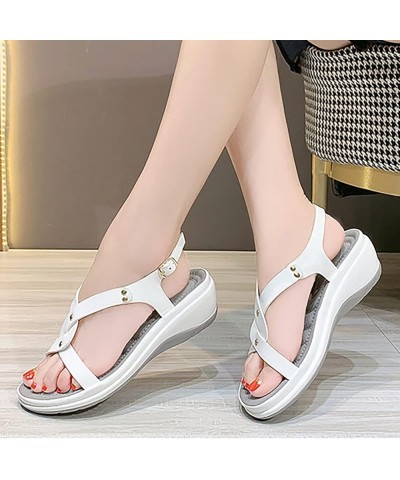 Shoes For Women Sandals Mary Jane Flats Women Flip Flops Size 8 Slides Platform Rubber Door Stopper Wedge Heeled Sandal 4-whi...