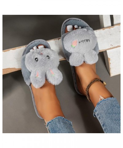 Slippers for Women Personalized Autumn And Winter Fashion Thick Bottom Round Toe Fashion Style Plush Lined House Slippers F-g...