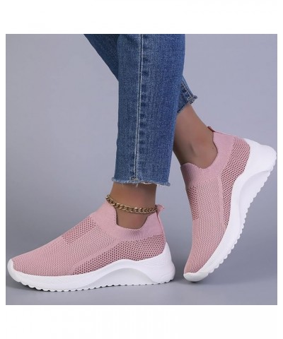 Slip On Sneakers for Women, Women Outdoor Mesh Mixed Color Sports Shoes Runing Breathable Shoes Sneakers Z 14-pink $14.61 Ath...