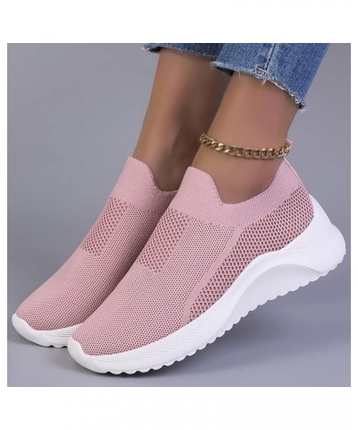 Slip On Sneakers for Women, Women Outdoor Mesh Mixed Color Sports Shoes Runing Breathable Shoes Sneakers Z 14-pink $14.61 Ath...