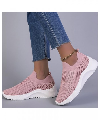 Slip On Sneakers for Women, Women Outdoor Mesh Mixed Color Sports Shoes Runing Breathable Shoes Sneakers Z 14-pink $14.61 Ath...