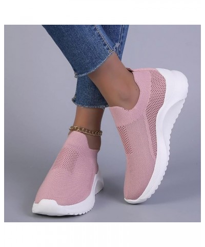 Slip On Sneakers for Women, Women Outdoor Mesh Mixed Color Sports Shoes Runing Breathable Shoes Sneakers Z 14-pink $14.61 Ath...