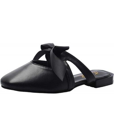 Woman's Typical Low Heel Mules Shoes with Synthetic Leather and Comfortable Slip on Loafer Mule Daily Wear Black $17.83 Mules...