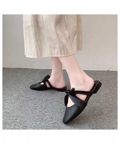 Woman's Typical Low Heel Mules Shoes with Synthetic Leather and Comfortable Slip on Loafer Mule Daily Wear Black $17.83 Mules...