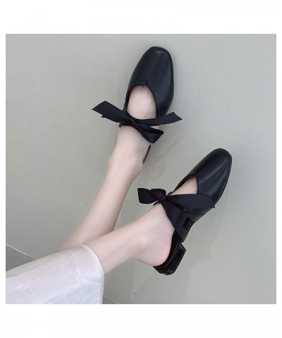 Woman's Typical Low Heel Mules Shoes with Synthetic Leather and Comfortable Slip on Loafer Mule Daily Wear Black $17.83 Mules...