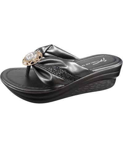 Womens Open Toe Sandals,Roman Wedges Flip Flop Slippers Thick Beach Summer Casual (Gold, 9) Silver 8.5 $14.12 Sandals