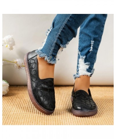 Womens Running Shoes Athletic Ladies Fashion Solid Color Leather Embroidered Flower Shallow Round Head Flat Casual Shoes Snea...