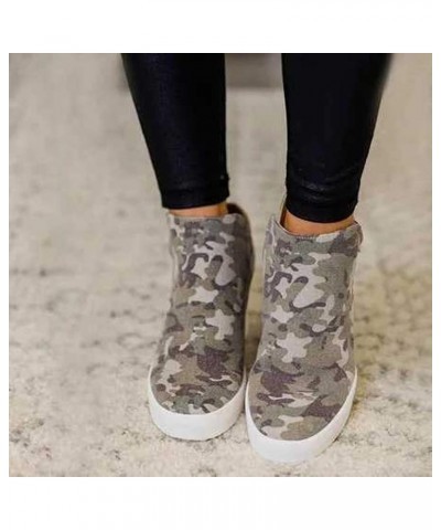 Black Sneakers for Women Christmas, High Heeld Wedge Sneakers for Women Ladies Hidden Sneakers Lace Up Shoes Army Green-a $13...