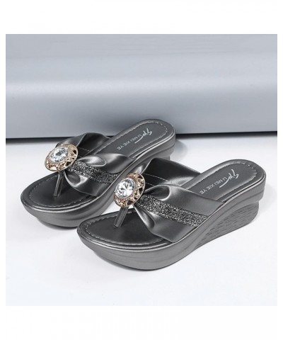 Womens Open Toe Sandals,Roman Wedges Flip Flop Slippers Thick Beach Summer Casual (Gold, 9) Silver 8.5 $14.12 Sandals