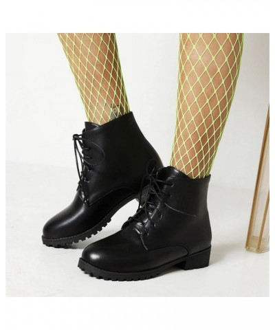 Women 3.5CM Chunky Low Heels Slip On Elastic Ankle Boots Fashion Concise Platform Short Booties Black Pu(009) $22.53 Boots