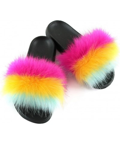 Furry Ladies Fluffy Fashion Slippers Summer Soft Fur NonSlip Faux Convenint Sandals Outdoor Colorful Design Home for $12.34 S...