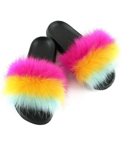 Furry Ladies Fluffy Fashion Slippers Summer Soft Fur NonSlip Faux Convenint Sandals Outdoor Colorful Design Home for $12.34 S...