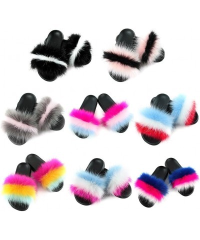 Furry Ladies Fluffy Fashion Slippers Summer Soft Fur NonSlip Faux Convenint Sandals Outdoor Colorful Design Home for $12.34 S...